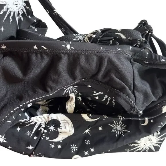 Hot Topic Black & White Sun Moon Stars Celestial One Piece Swimsuit Size Small - Picture 6 of 14